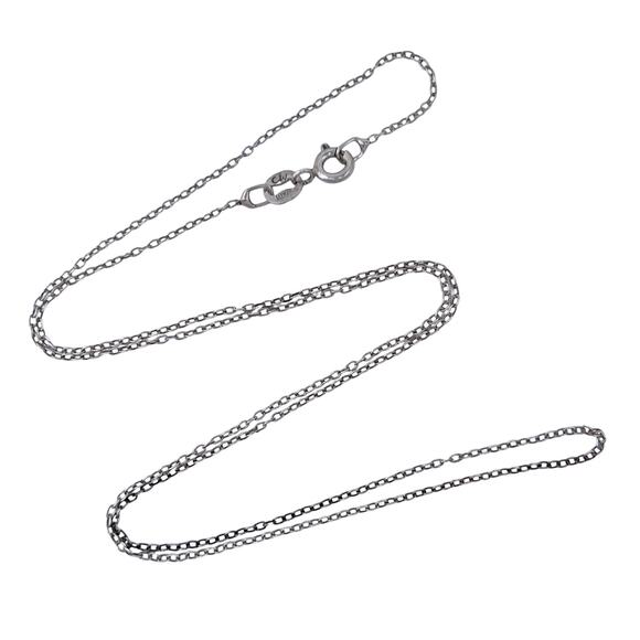 Vintage MD Italy Sterling Silver 925 Cable Link Chain Necklace 18" - Picture 1 of 3